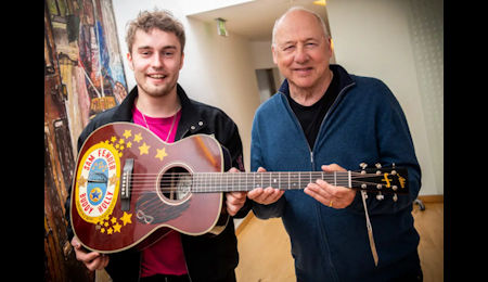 Mark Presents Guitar to Sam Fender